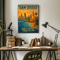 San Diego Where The Sun Meets The Sea Poster