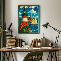 Massachusetts Coastal Charm Wanderlust Poster