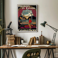 Canadian Rockies Vintage Travel View, Inviting Adventure Travel Poster PosterGoat