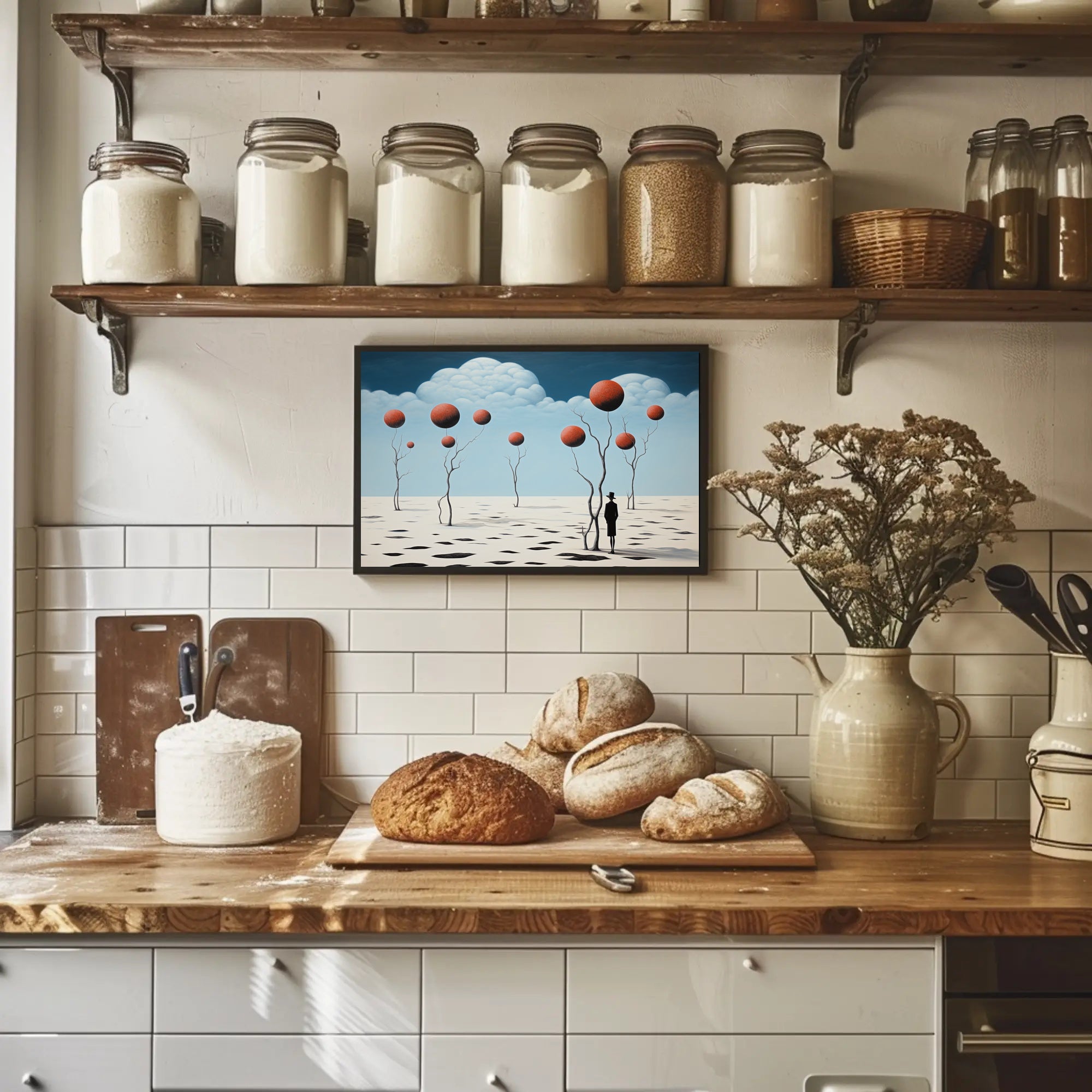 Surreal Trees in Desert Futuristic Sci-Fi Poster