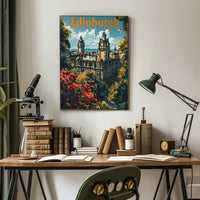 Edinburgh Cityscape Travel Poster