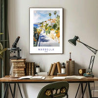 Coastal Charm of Marbella Poster PosterGoat