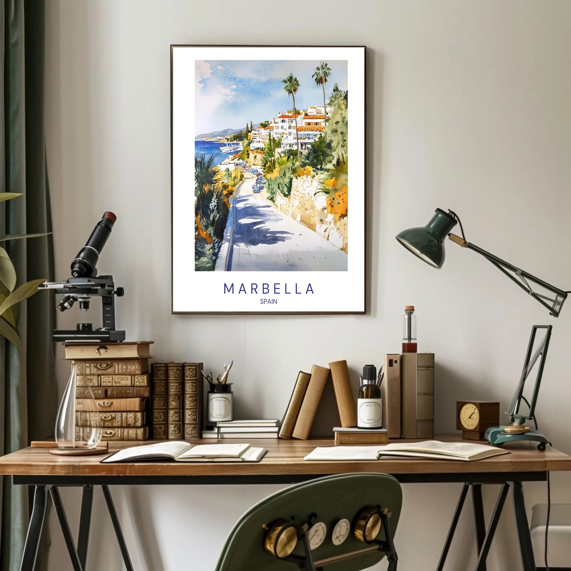 Coastal Charm of Marbella Poster PosterGoat