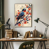 Vibrant Bird And Blossoms Poster