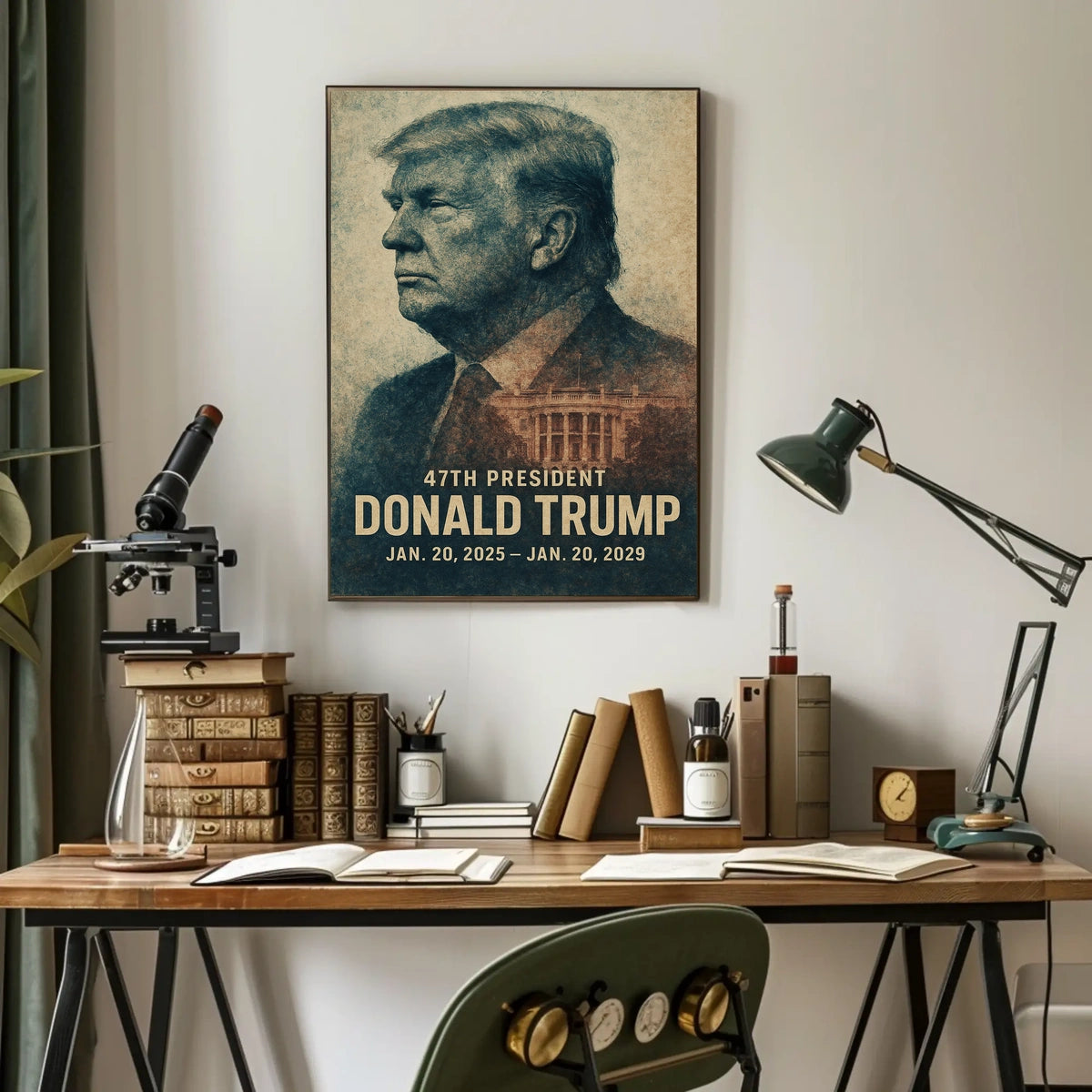 Trump Visionary Profile Vintage Patriot Poster
