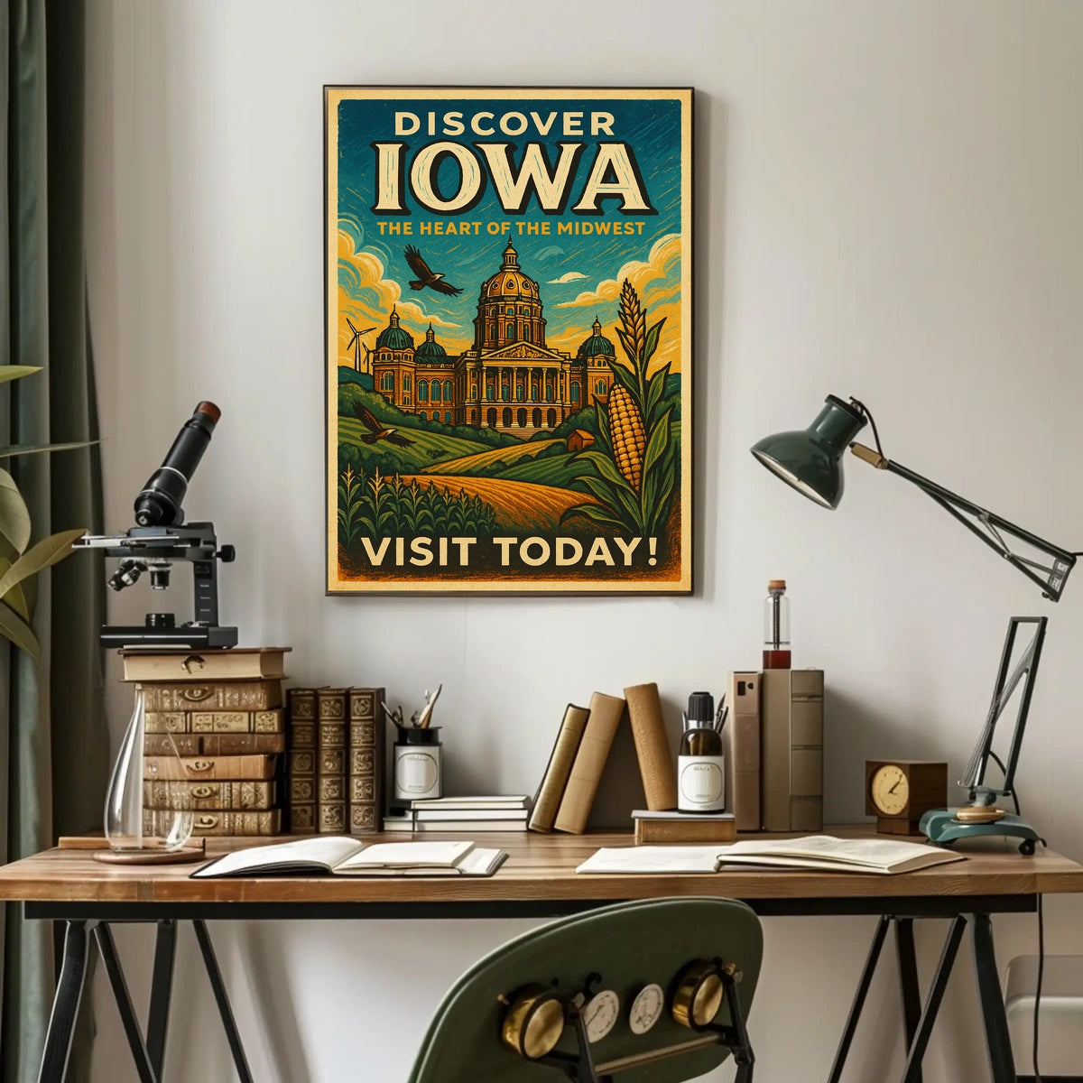 Discover Iowa The Heart of the Midwest Poster