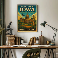 Discover Iowa The Heart of the Midwest Poster
