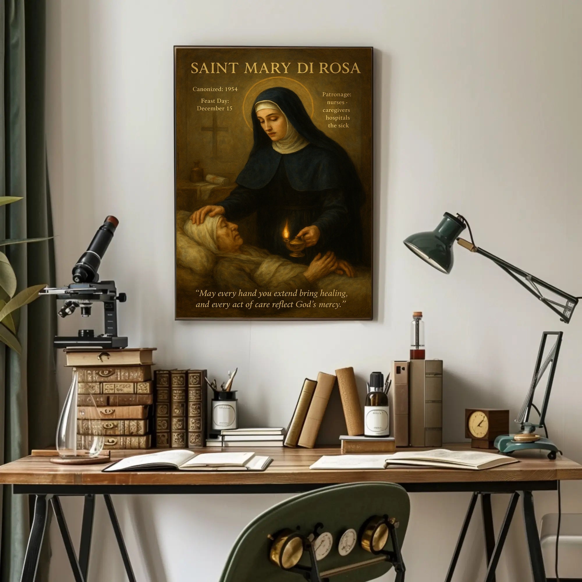 Saint Mary Di Rosa Inspirational Vintage Motivational or Quote Poster