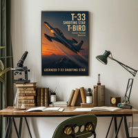 Lockheed T-33 Jet Trainer Aviation Art - Poster