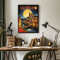 Bamberg, Germany A Nighttime Illustration Poster