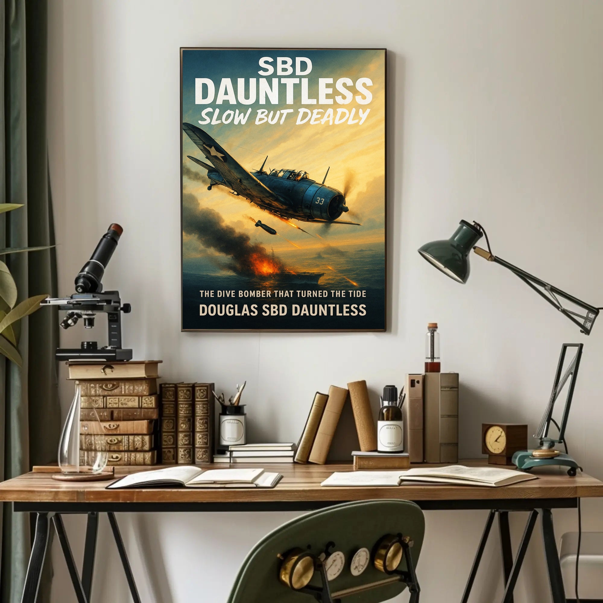 Douglas SBD Dauntless The Dive Bomber Poster PosterGoat