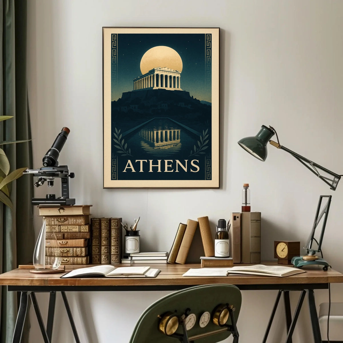 Athens The Parthenon Under Moonlight Poster