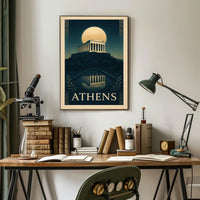 Athens The Parthenon Under Moonlight Poster