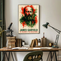James Garfield Abstract Watercolor Portrait Historical Poster