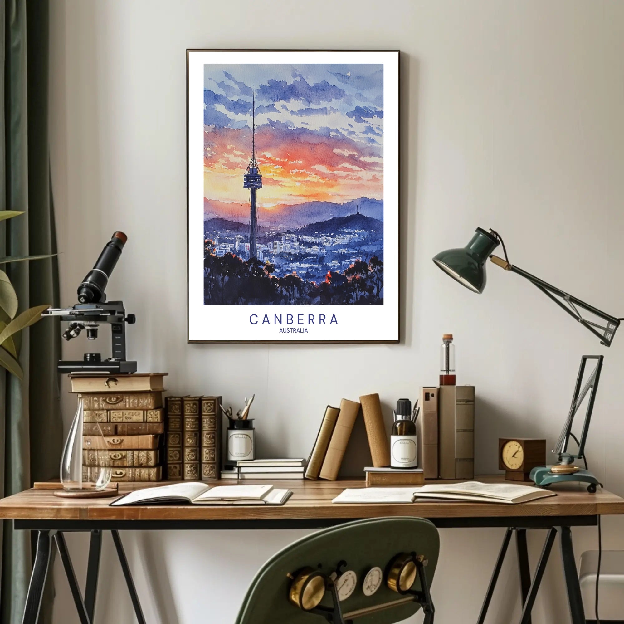 Canberra Sunset Skyline Poster PosterGoat