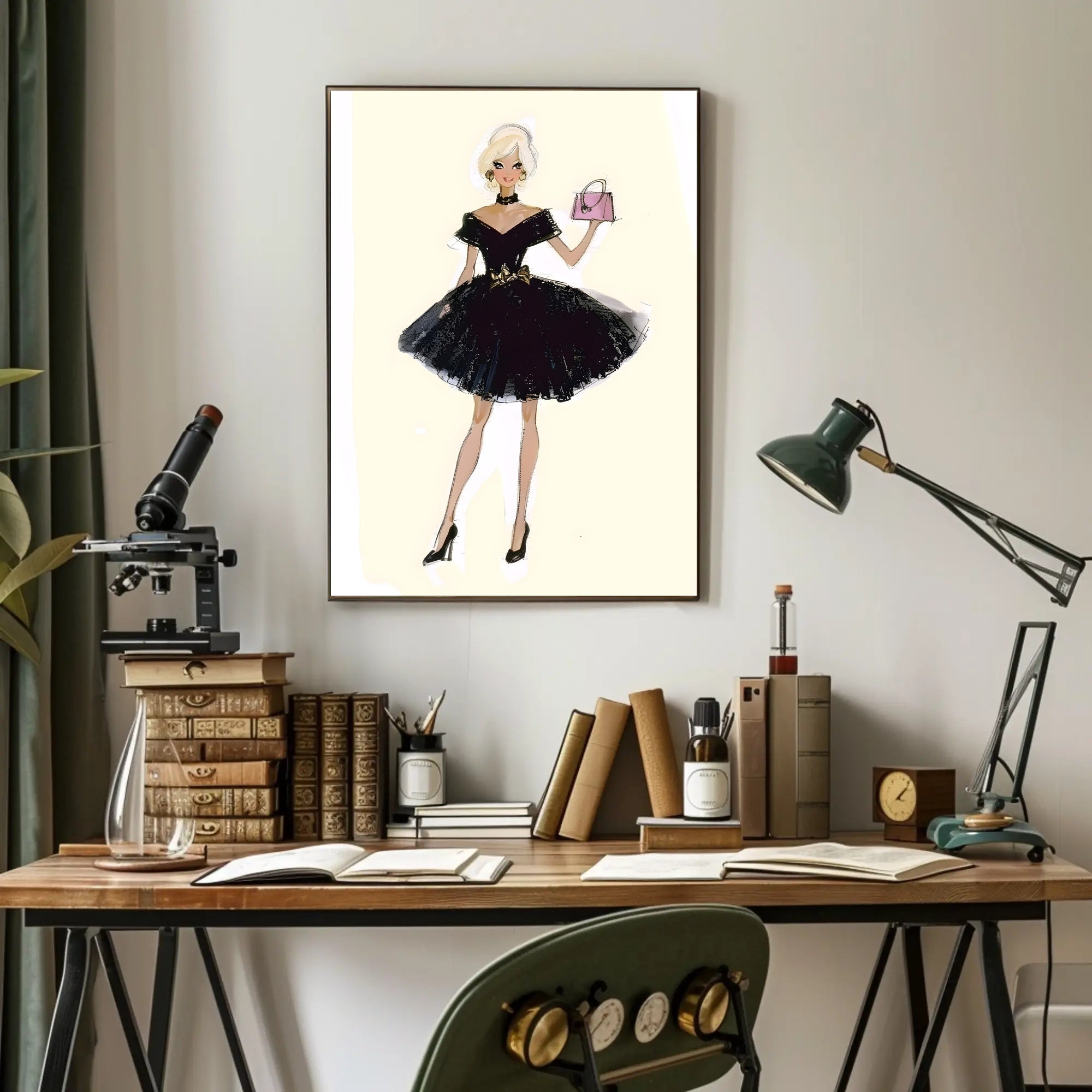 Fashion Illustration Elegant Evening Wear Poster