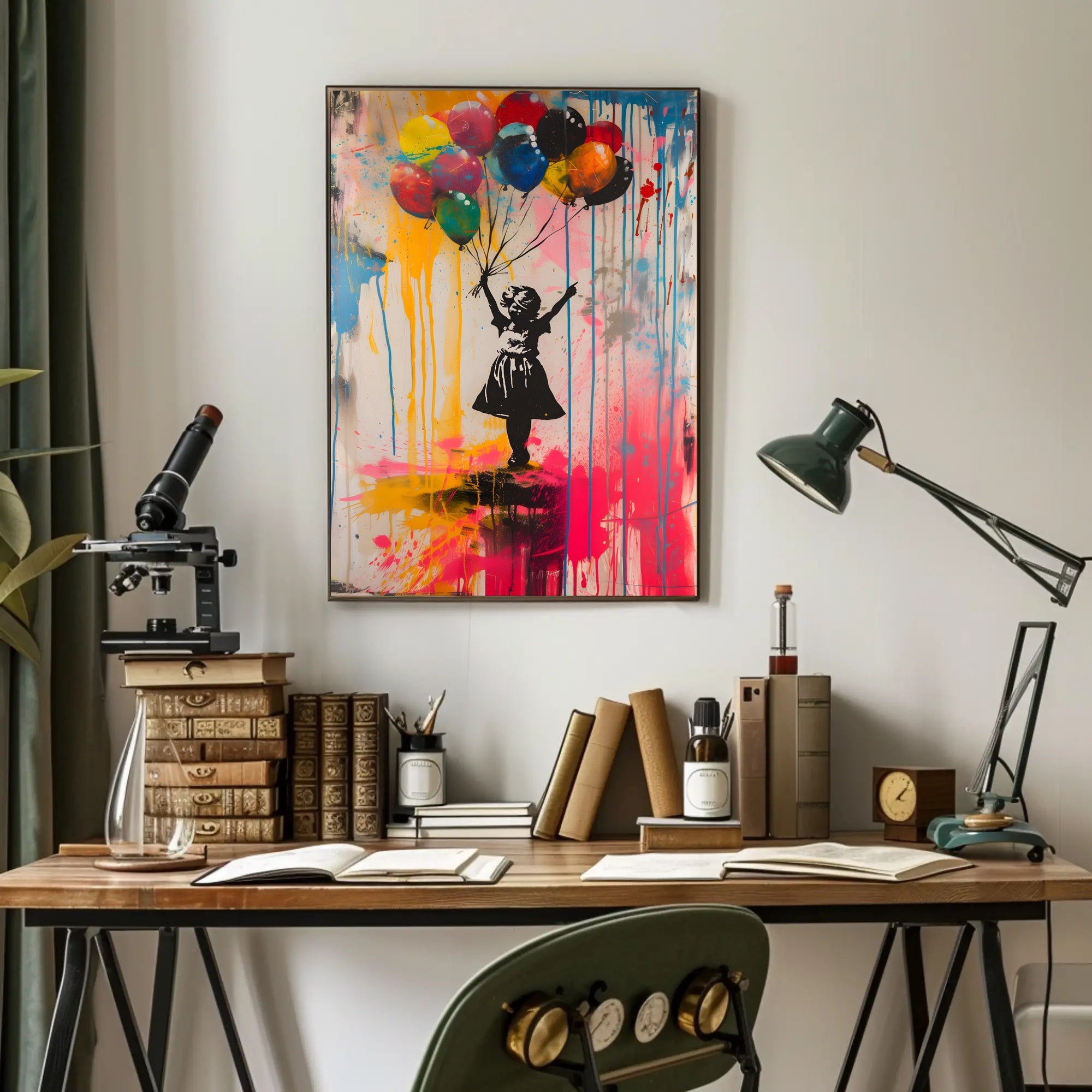 Innocence Meets Street Art: Vibrant Colors Artistic Poster