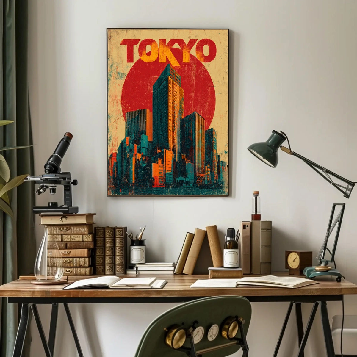 Tokyo Skyline Retro Poster