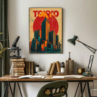 Tokyo Skyline Retro Poster