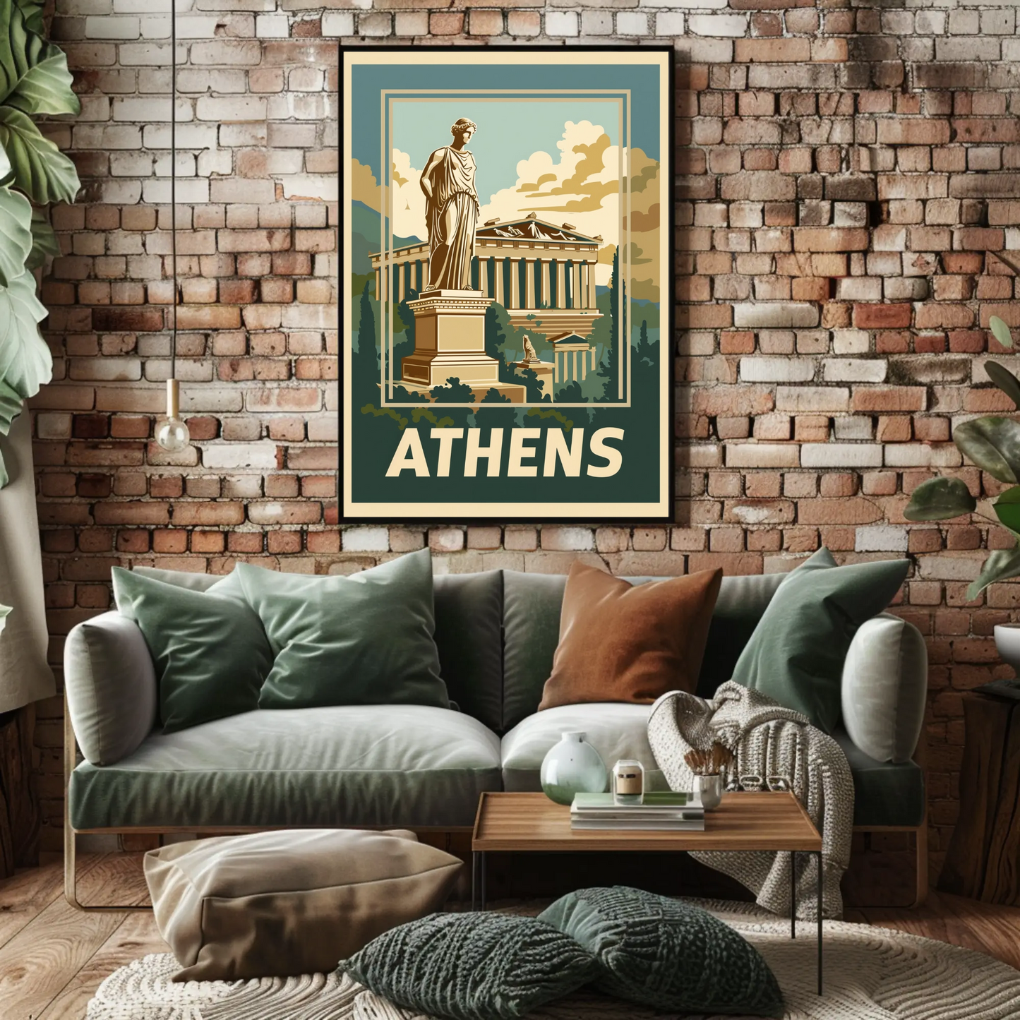 Athens, Greece Vintage Style Poster