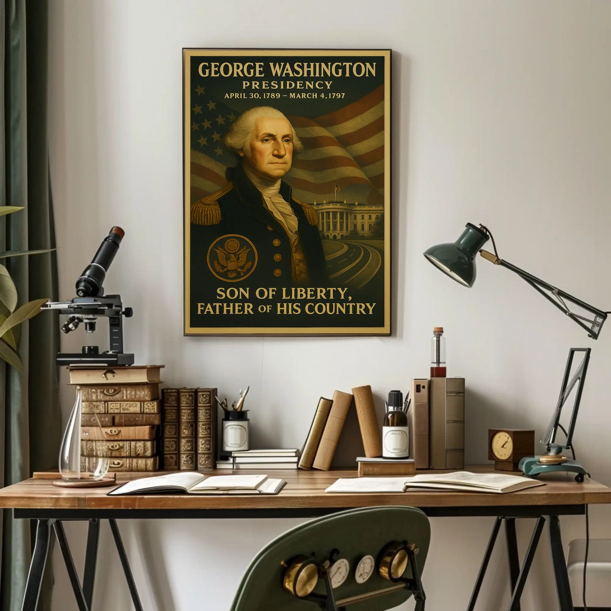 George Washington Presidential Portrait Historical Poster
