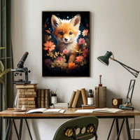 Fox Bloom Whimsical Poster