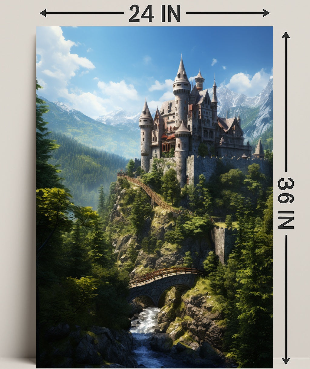 Enchanted Castle In The Mountains Poster PosterGoat