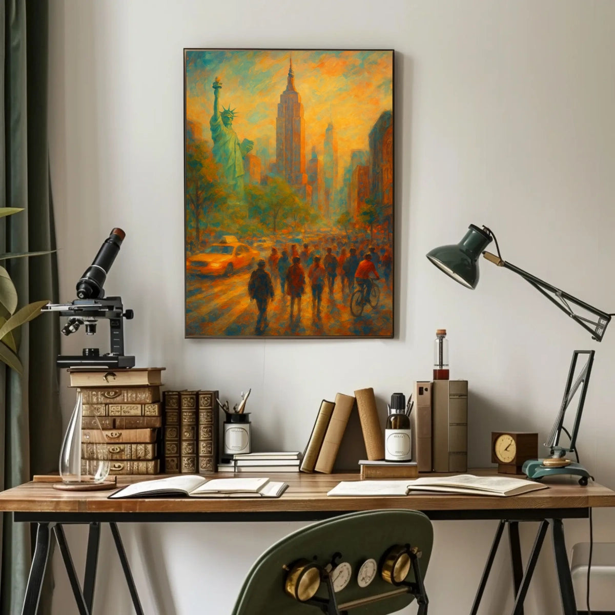 New York Cityscape Poster Abstract Urban Travel Wall Art