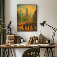 New York Cityscape Poster Abstract Urban Travel Wall Art