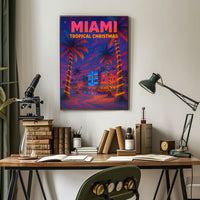 Miami Tropical Christmas Poster