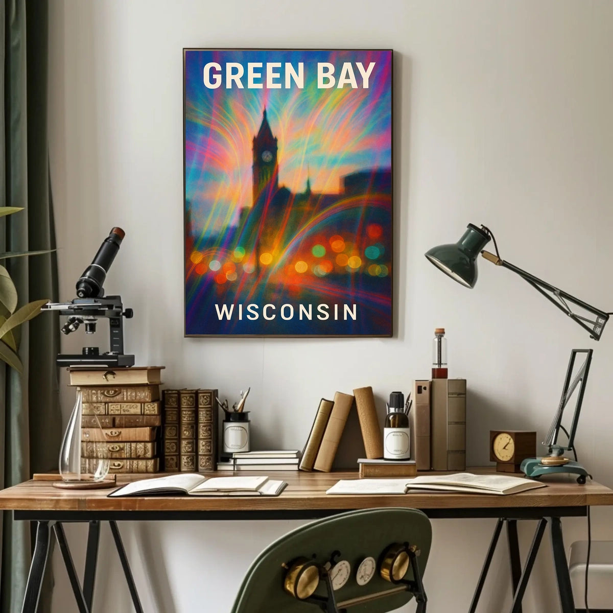 Green Bay Wisconsin Scenic Minimalist Wanderlust Poster