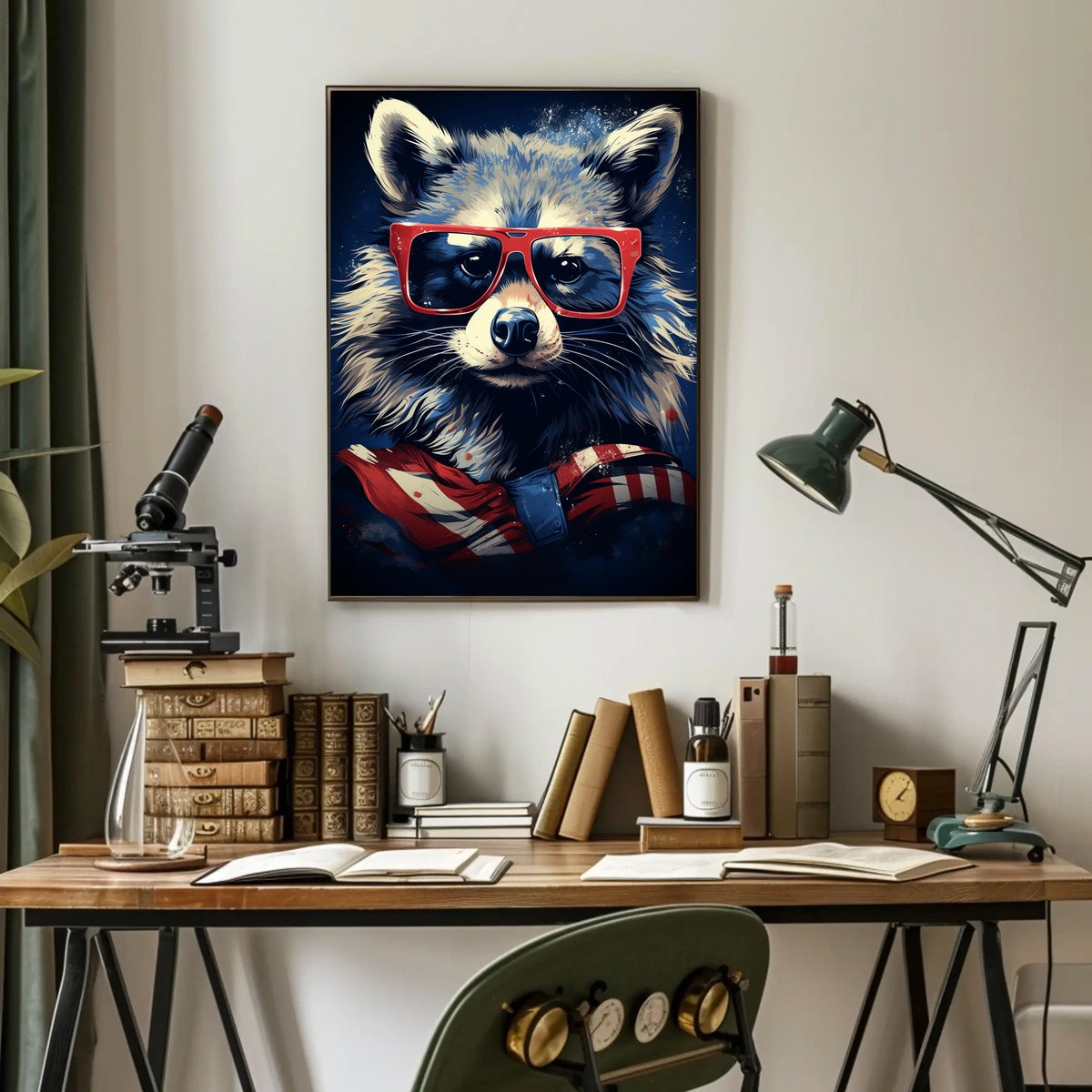 Cool Raccoon in Shades Poster