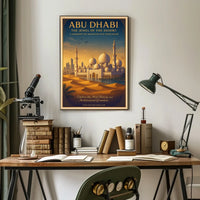 Majestic Abu Dhabi Vintage Travel Poster
