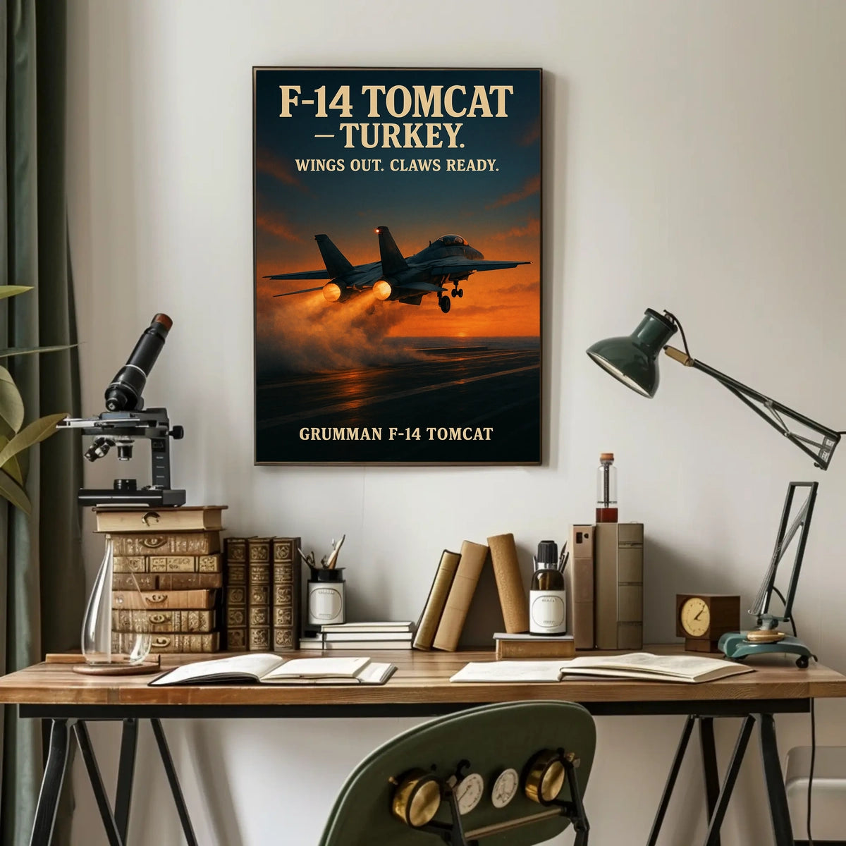 F-14 Tomcat Wings Out, Claws Ready Poster
