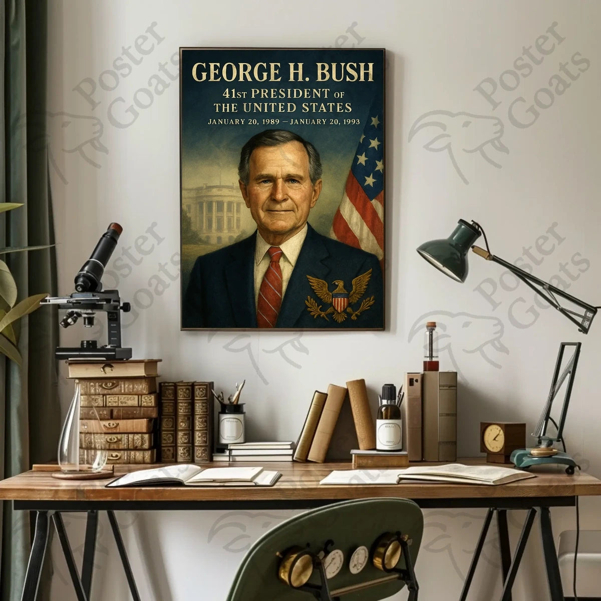 George H. Bush Presidential Vintage Poster
