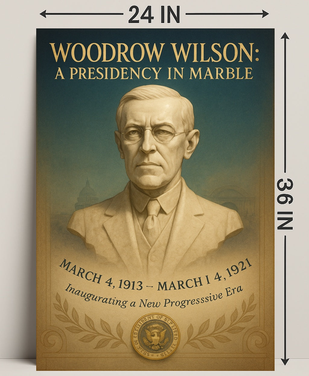 Woodrow Wilson A Presidency in Marble Poster PosterGoat