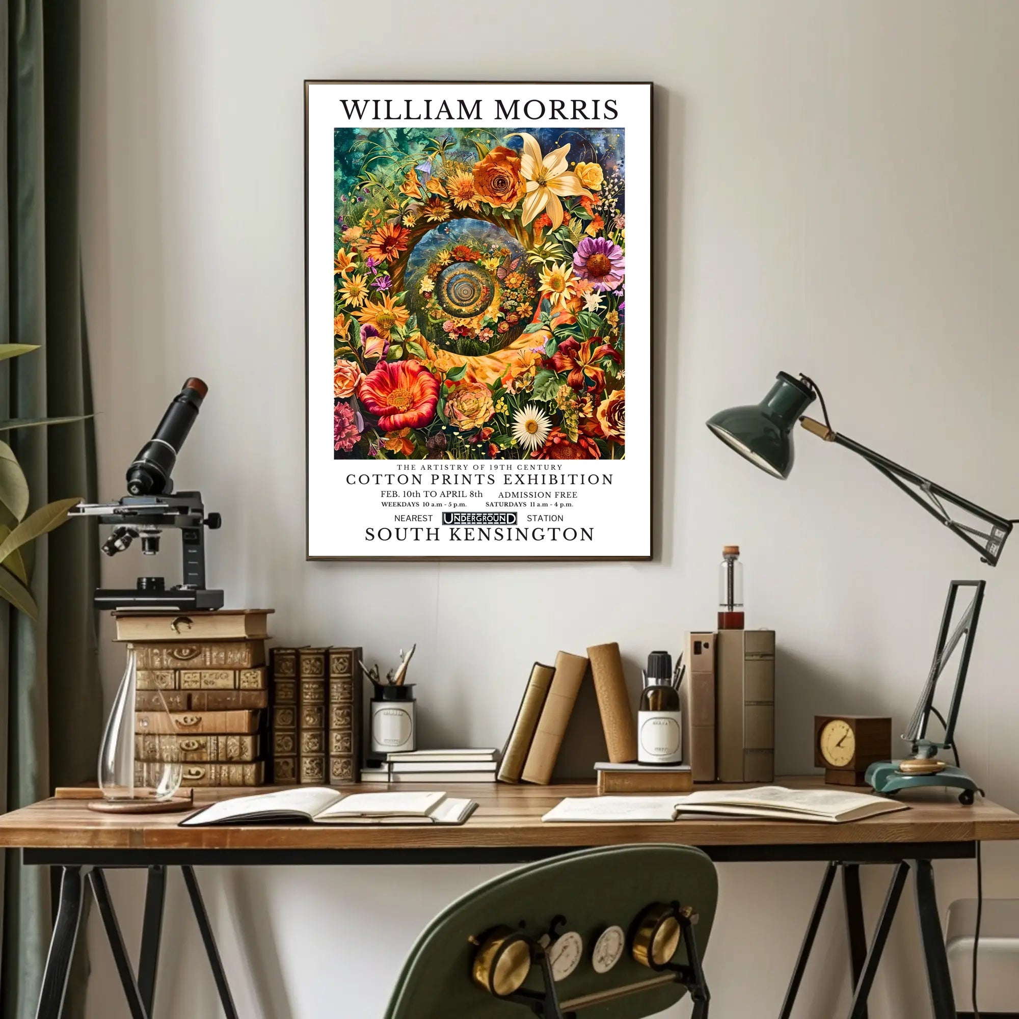 William Morris Cotton Prints Exhibition Poster