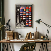 United Nations Allies During WWII Poster PosterGoat