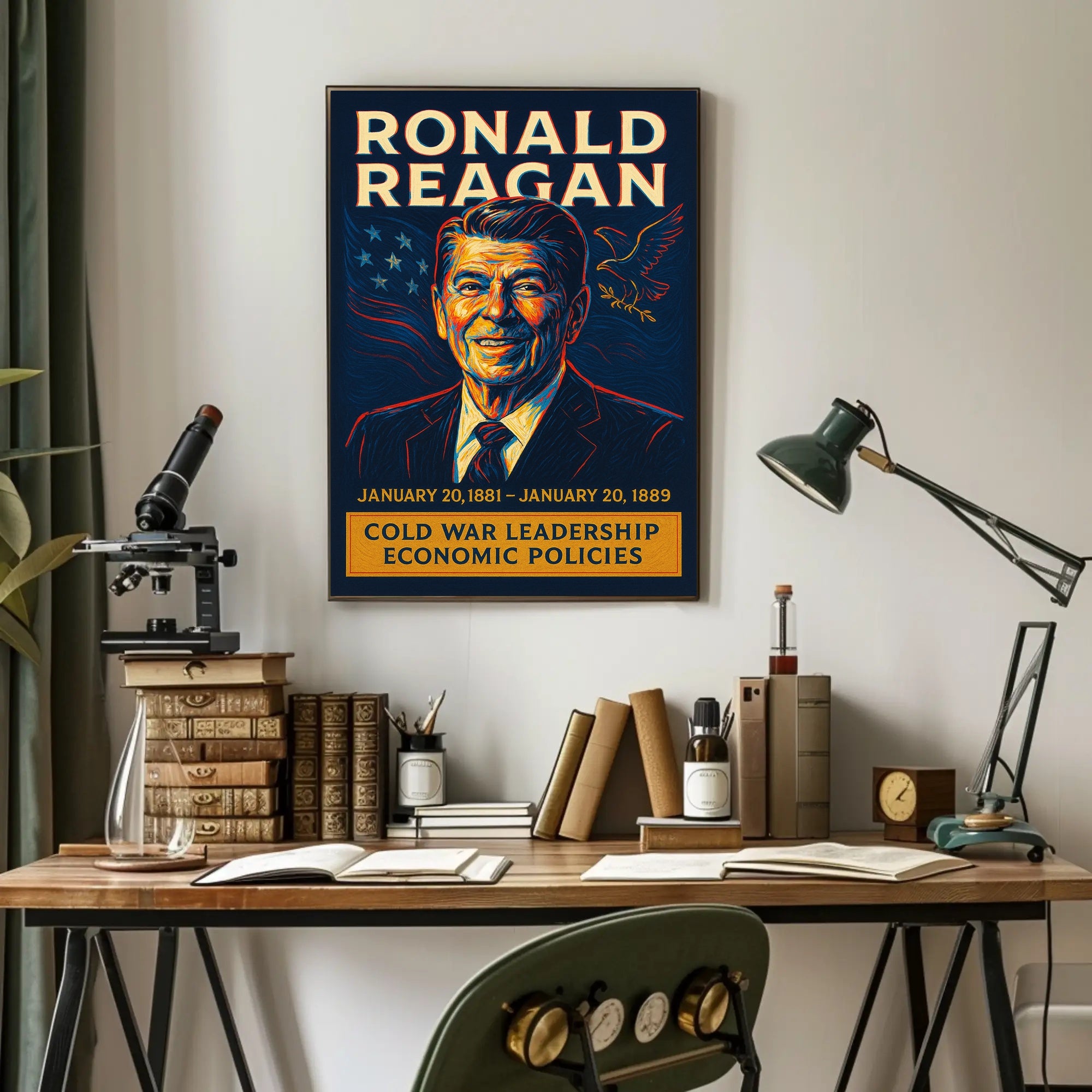 Ronald Reagan Cold War Leadership Poster