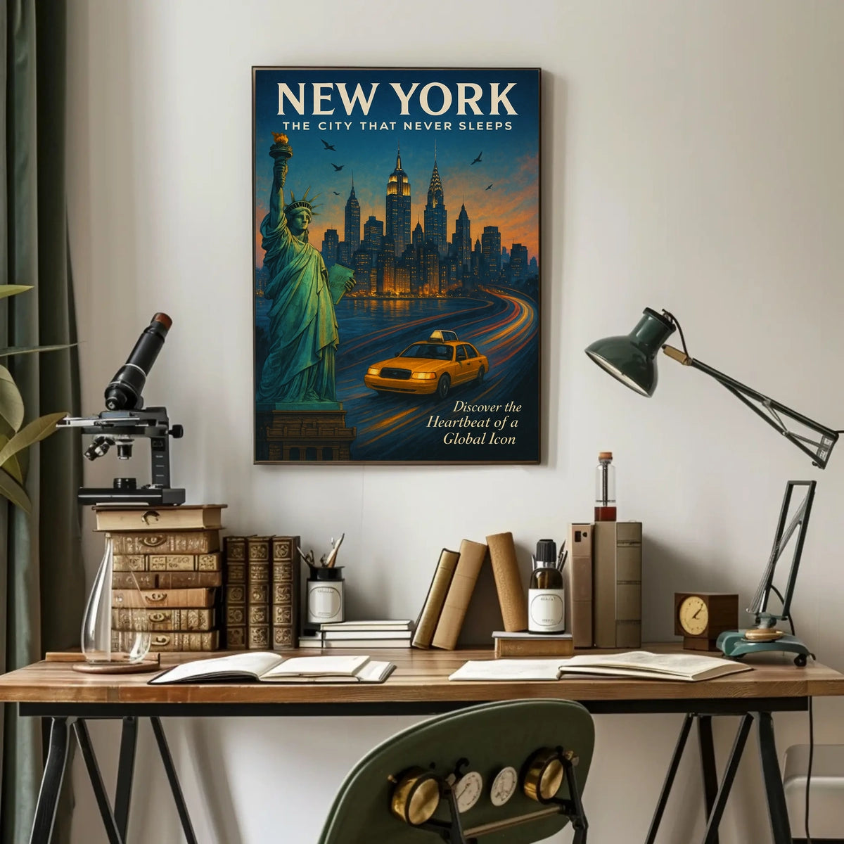 New York City Iconic Poster Vintage Travel Wall Art