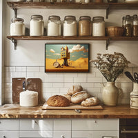 Surreal Dreamlike Landscape with Elevated House Artistic Poster