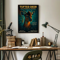 Mystical Tufted Deer in Lush Forests Animal Poster