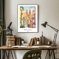 Colorful Streets of Malaga Poster PosterGoat
