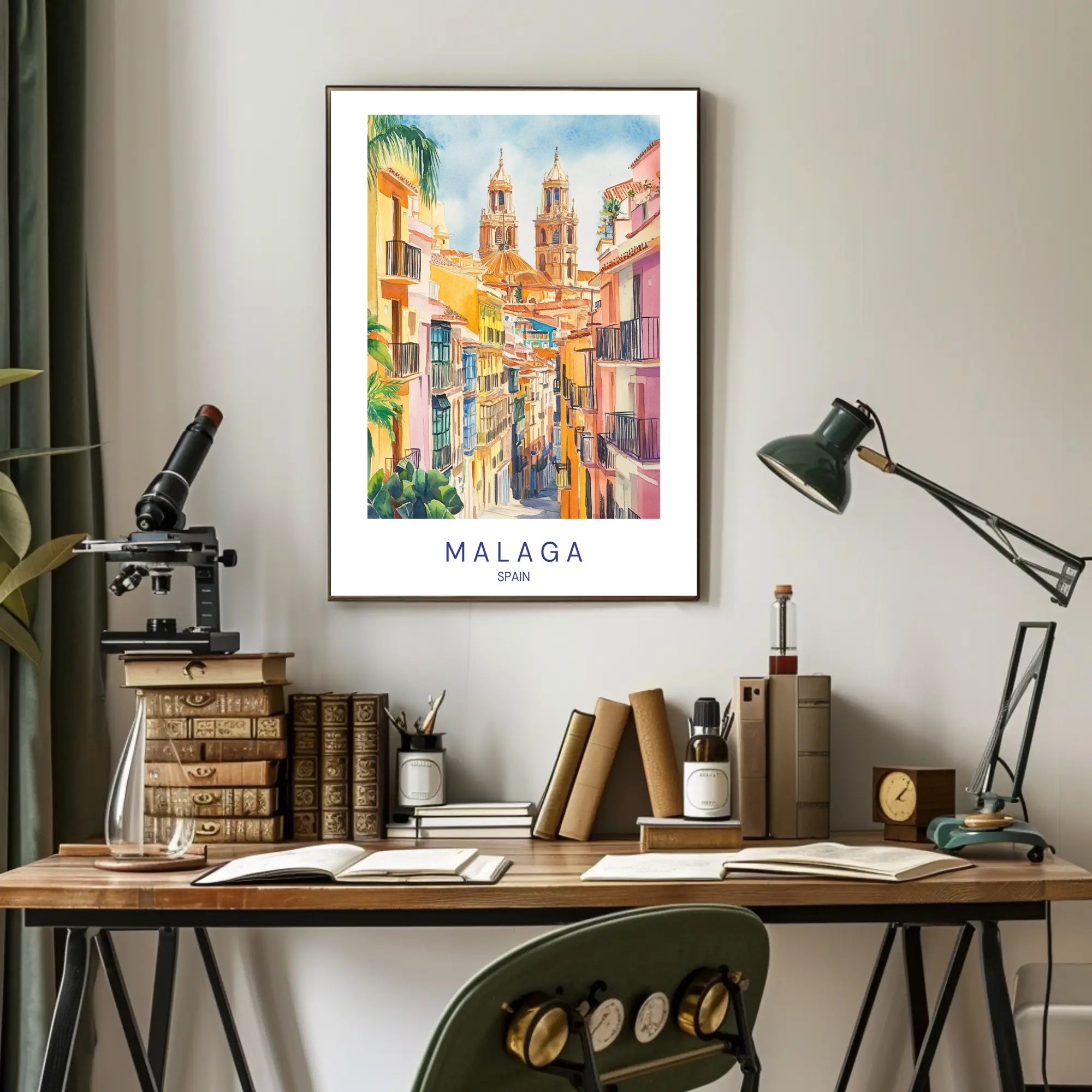 Colorful Streets of Malaga Poster PosterGoat