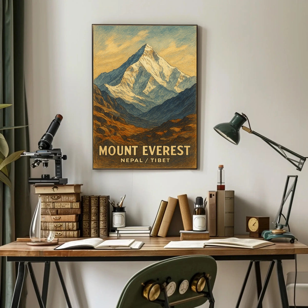 Mount Everest Vintage Travel Nostalgic Poster