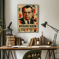 Richard Nixon 37th President of the United States Layered paper Collage Poster