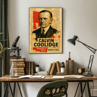 Calvin Coolidge 30th President of the United States Layered paper Collage Poster