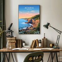 Scenic Coastal Sunrise Acadia National Park Poster