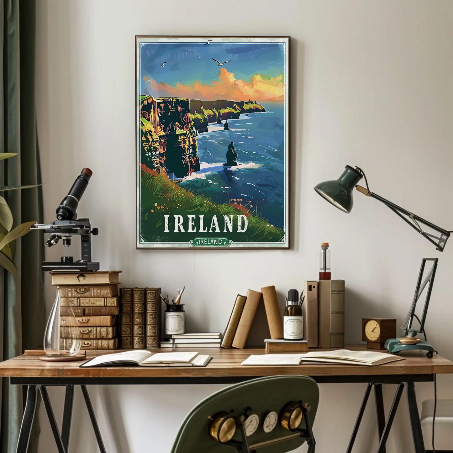 Ireland Cliffs Of Moher Coastal Atlantic Scene Travel Poster