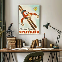 Vintage Skiing Adventure Poster - Sports Poster PosterGoat
